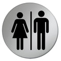 Ladies / Gents Toilet Door Sign - 75mm - Silver