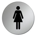 Ladies Toilet Door Sign - 75mm - Silver