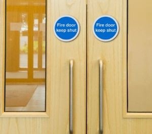 Fire Door Keep Shut Door Sign - 75mm - Silver