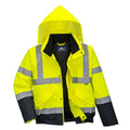Hi-Vis Contrast Bomber Jacket - S - Navy / Yellow