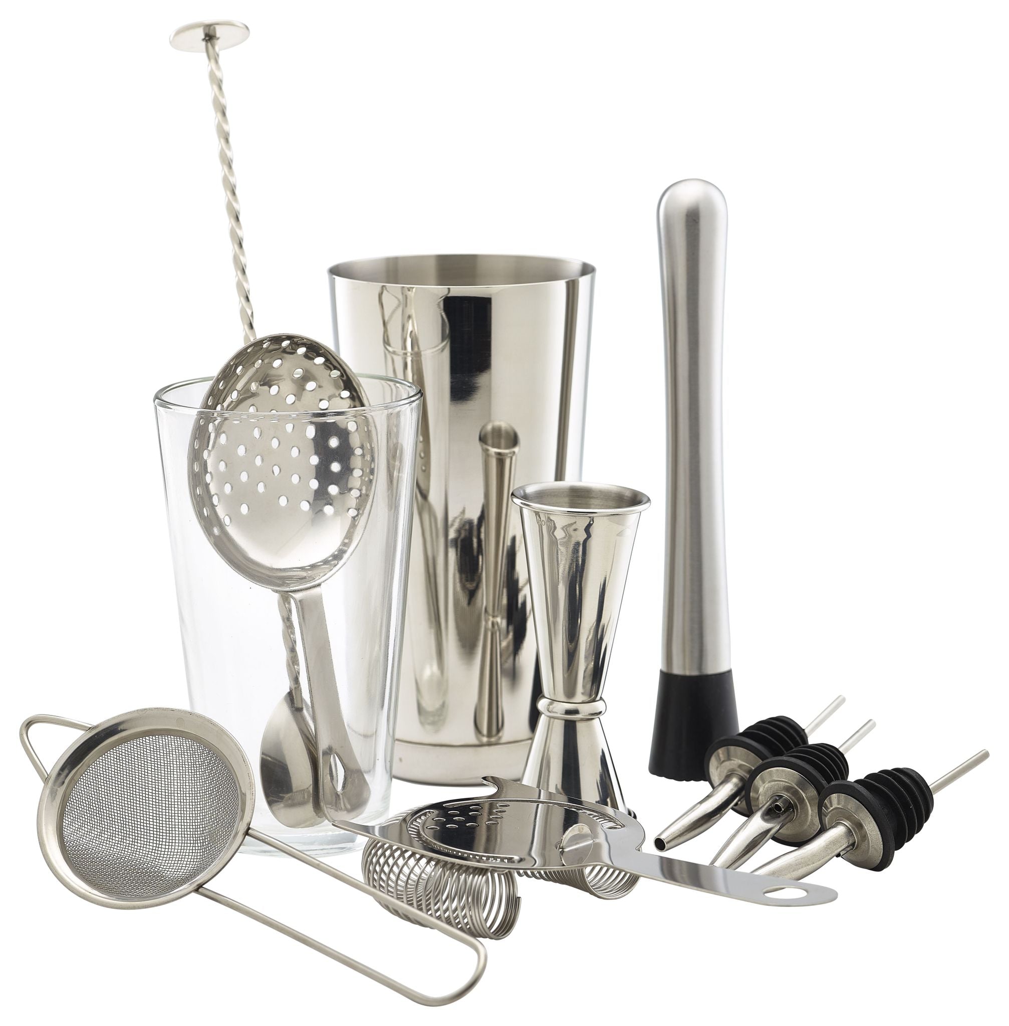 Cocktail Bar Set - 11 Piece - Stainless Steel