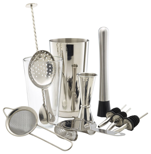 Cocktail Bar Set - 11 Piece - Stainless Steel