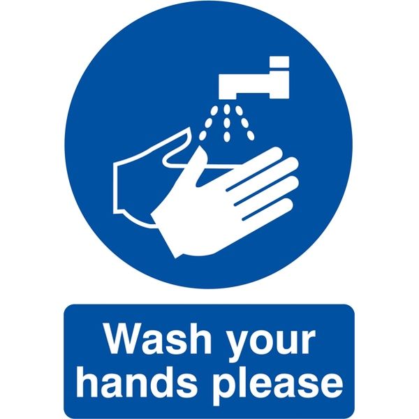 Wash Your Hands Sign - Self Adhesive