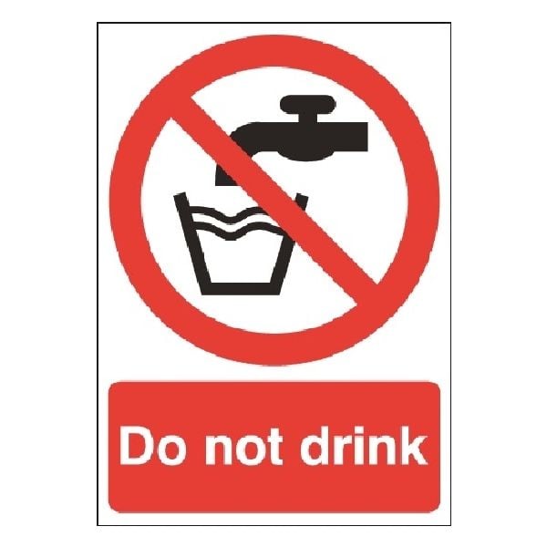 Do Not Drink Sign - Self Adhesive