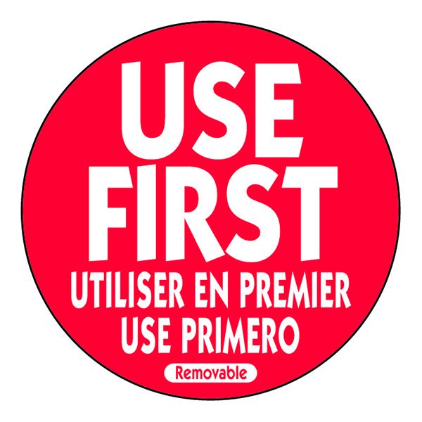 Removable Trilingual Use First Labels