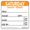 Removable Trilingual Day / Use By Labels - Saturday