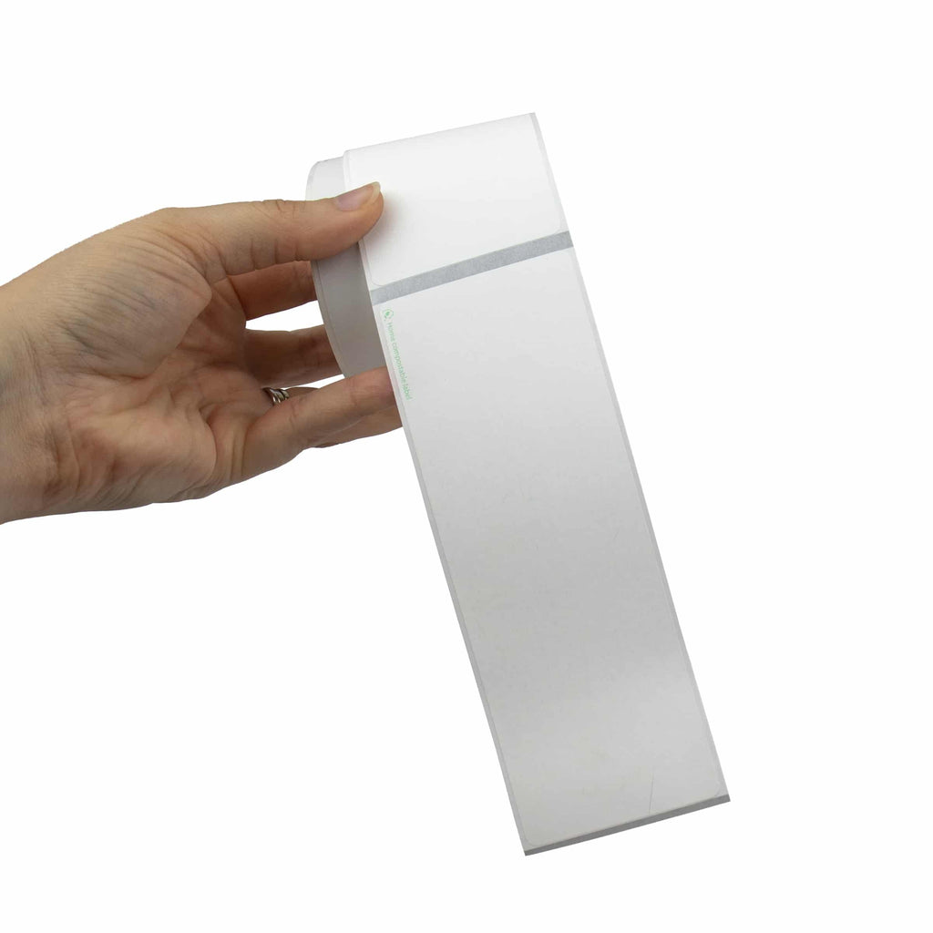 DateCodeGenie Blank Compostable Permanent Labels - 50mm x 150mm - White