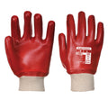 PVC Knitwrist Gloves - 9 / L - Red