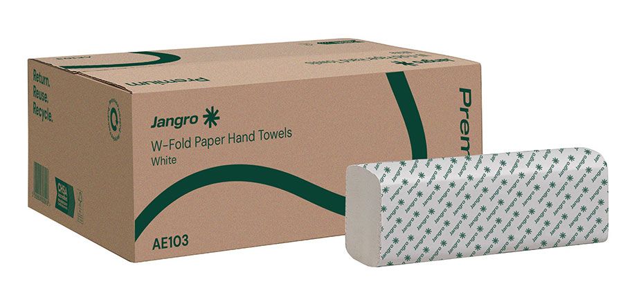 Jangro Premium 2 Ply W-Fold Paper Hand Towels - White