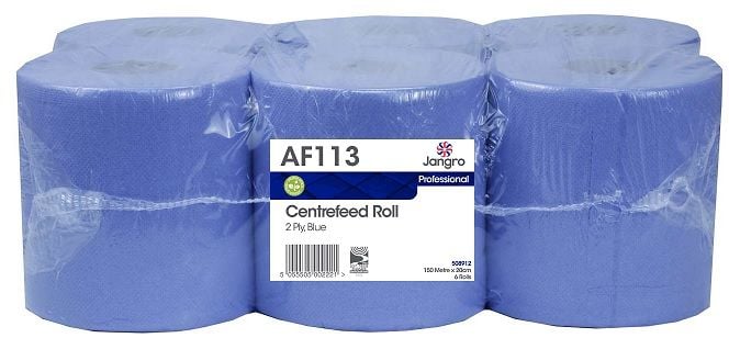 Jangro 2 Ply Centrefeed Rolls - Blue