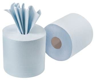 Jangro Contract 2 Ply Embossed Centrefeed Rolls - Blue