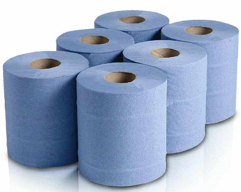 Jangro Contract 2 Ply Embossed Centrefeed Rolls - Blue