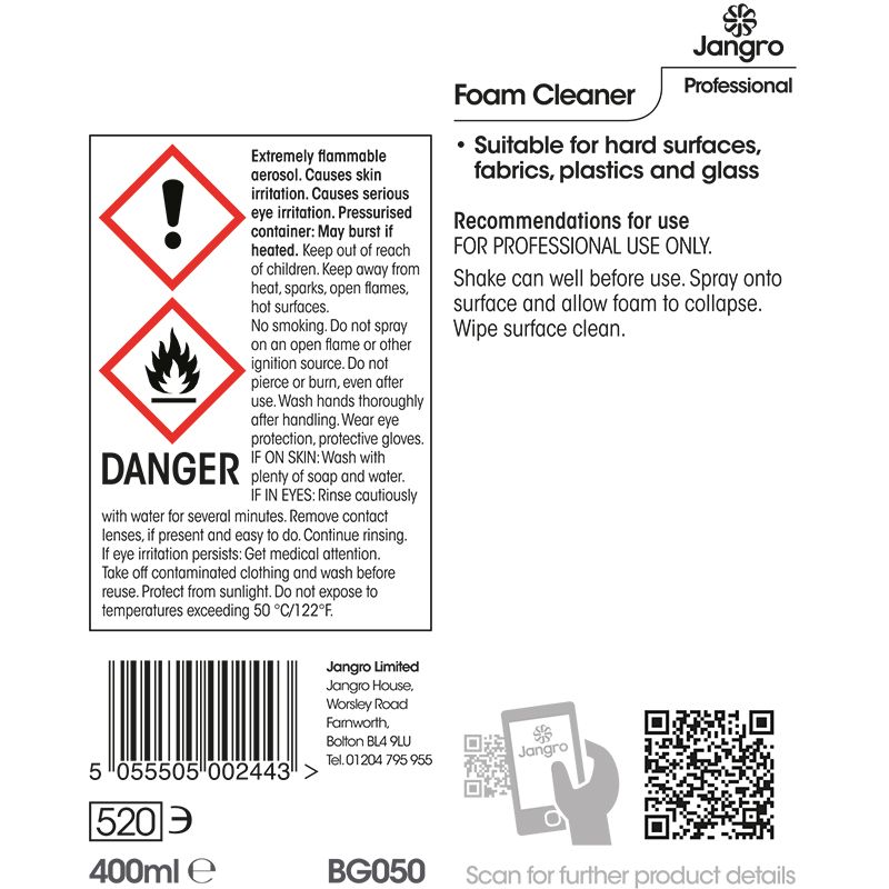 Jangro Professional Foam Cleaner - 400ml