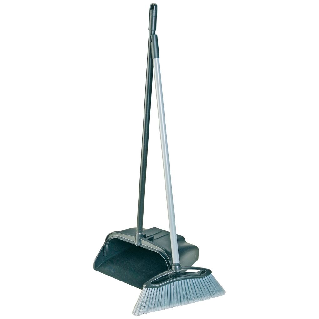 Lobby Dustpan and Soft Brush Set - Black