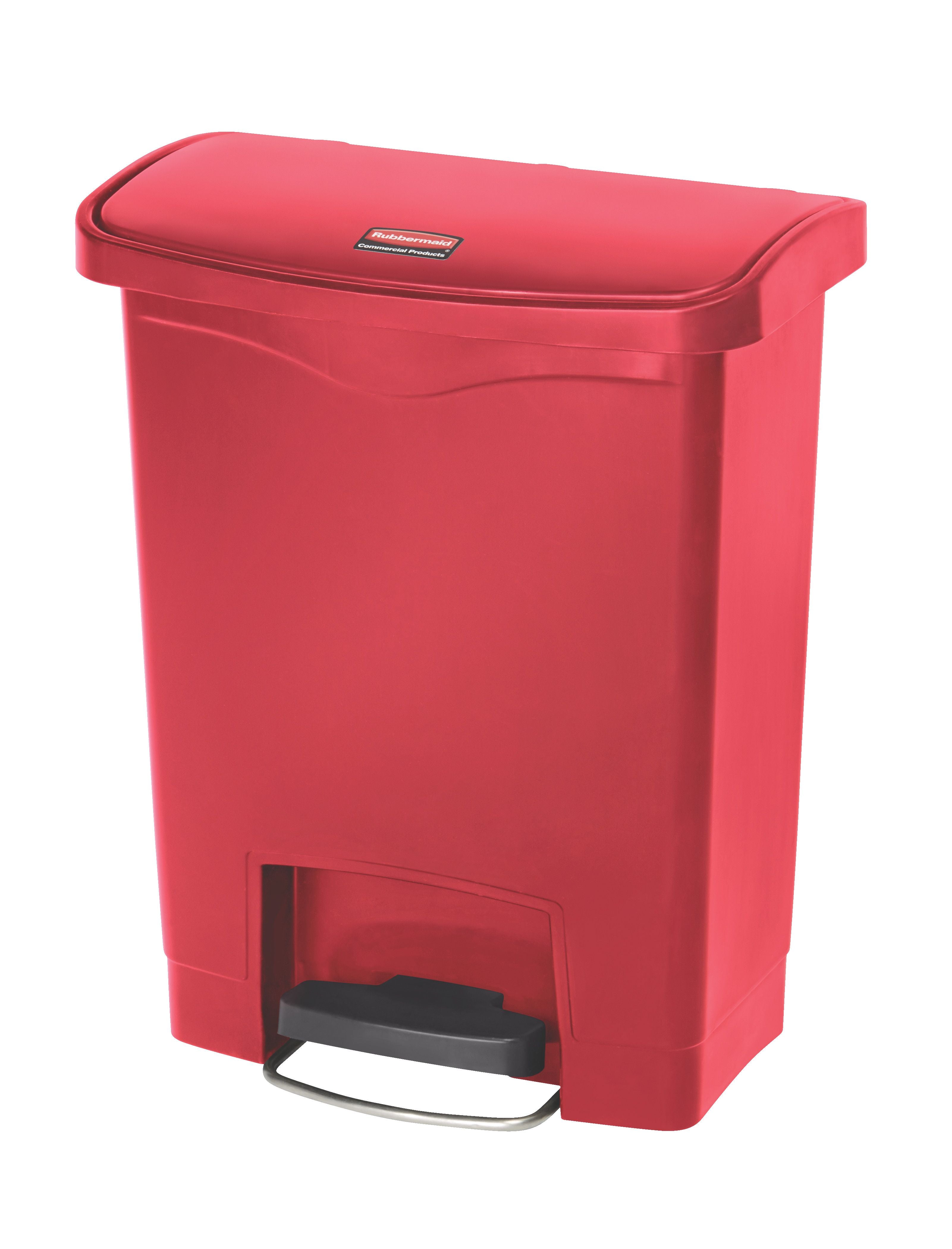 Slim Jim Front Pedal Waste Bin - 30L - Red