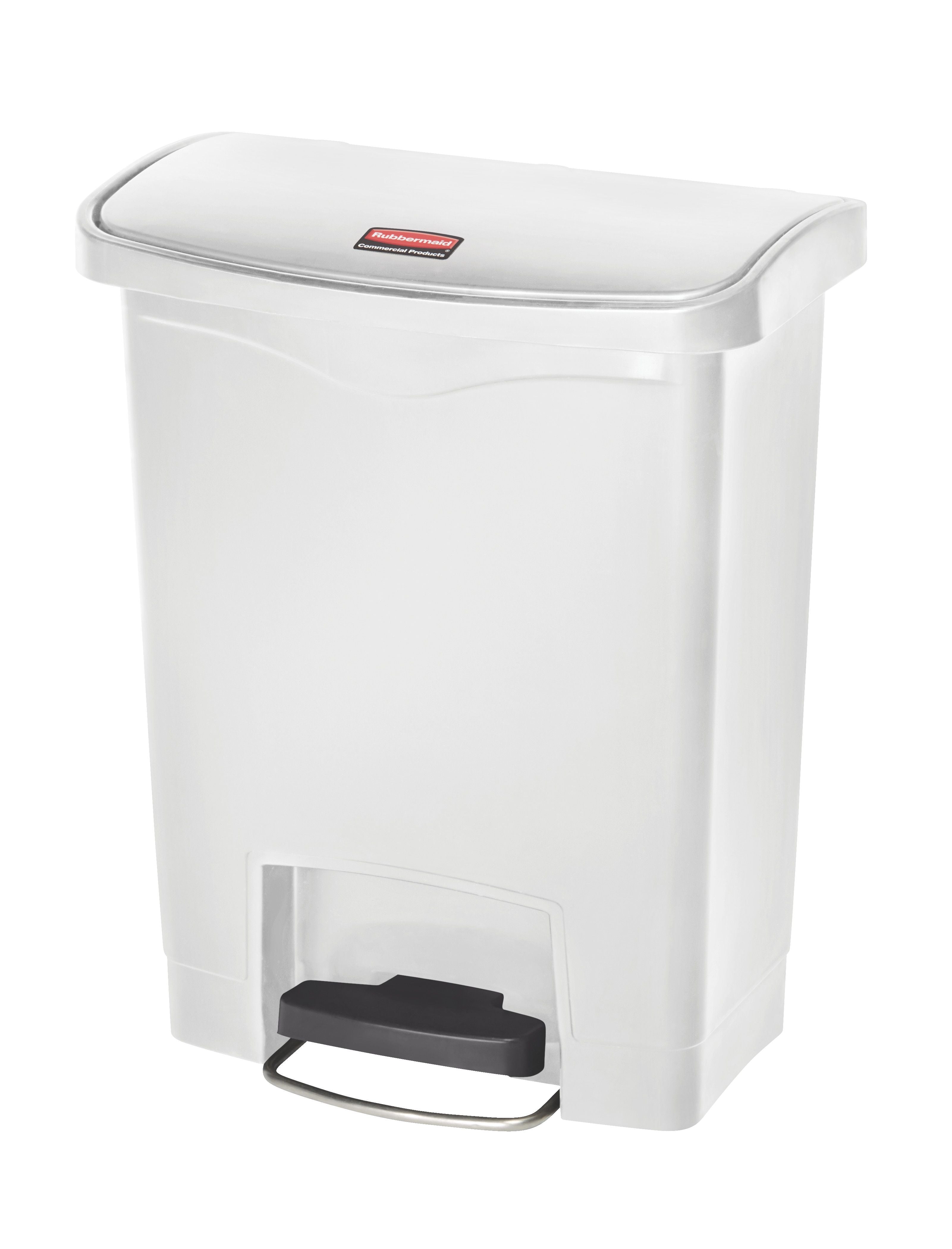 Slim Jim Front Pedal Waste Bin - 30L - White