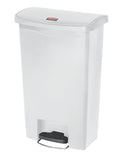 Slim Jim Front Pedal Waste Bin - 50L - White