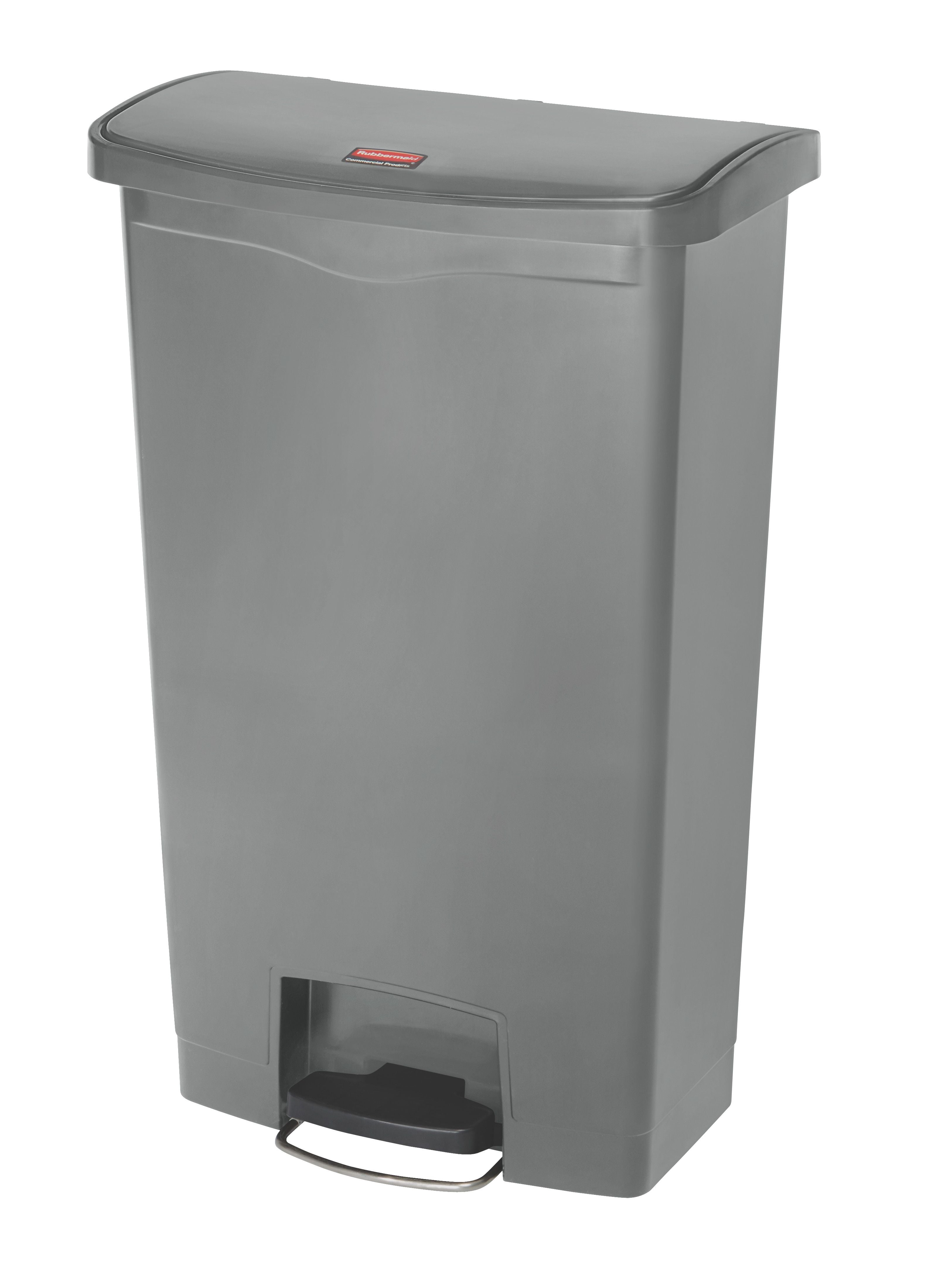 Slim Jim Front Pedal Waste Bin - 68L - Grey