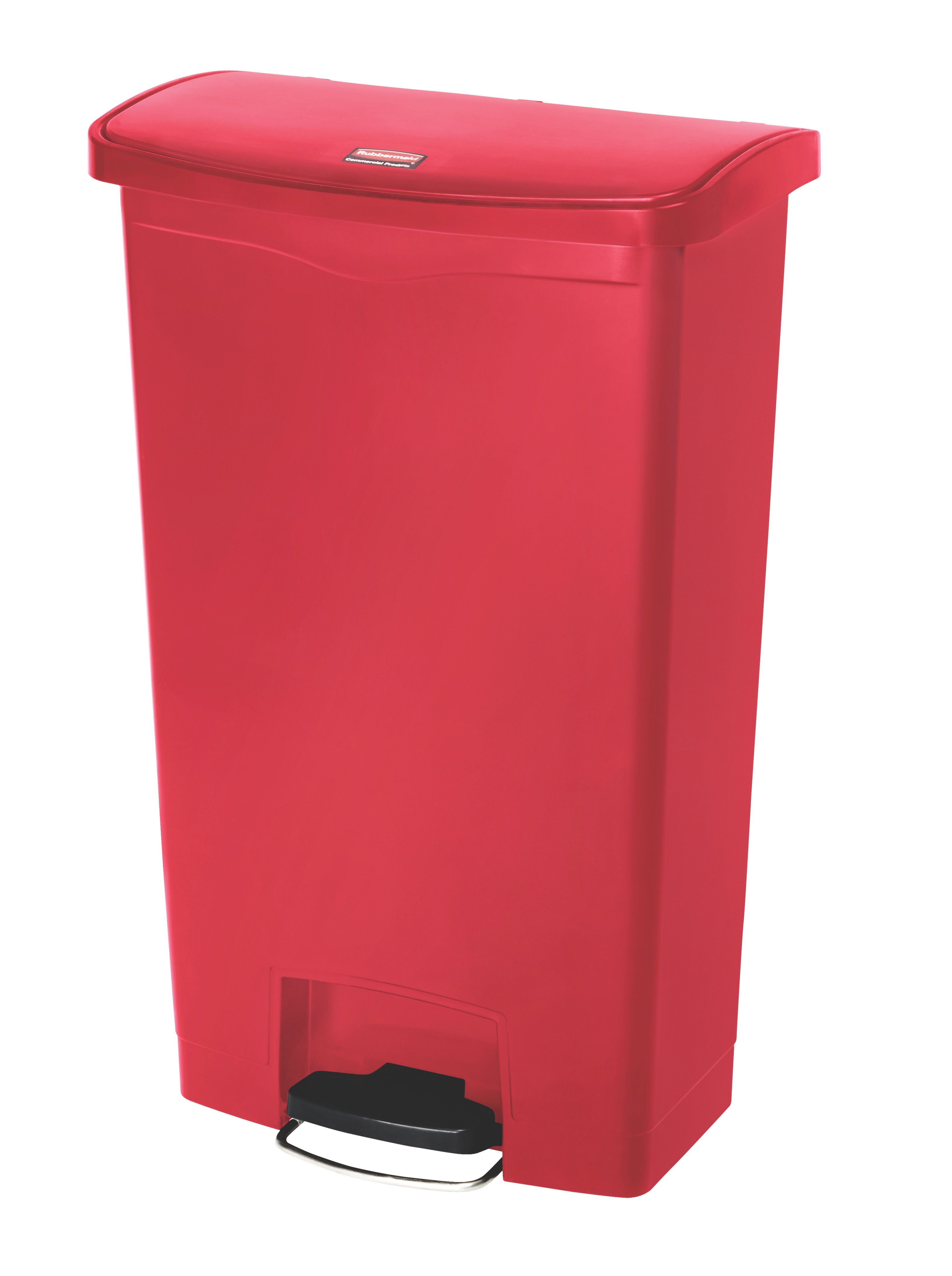 Slim Jim Front Pedal Waste Bin - 68L - Red