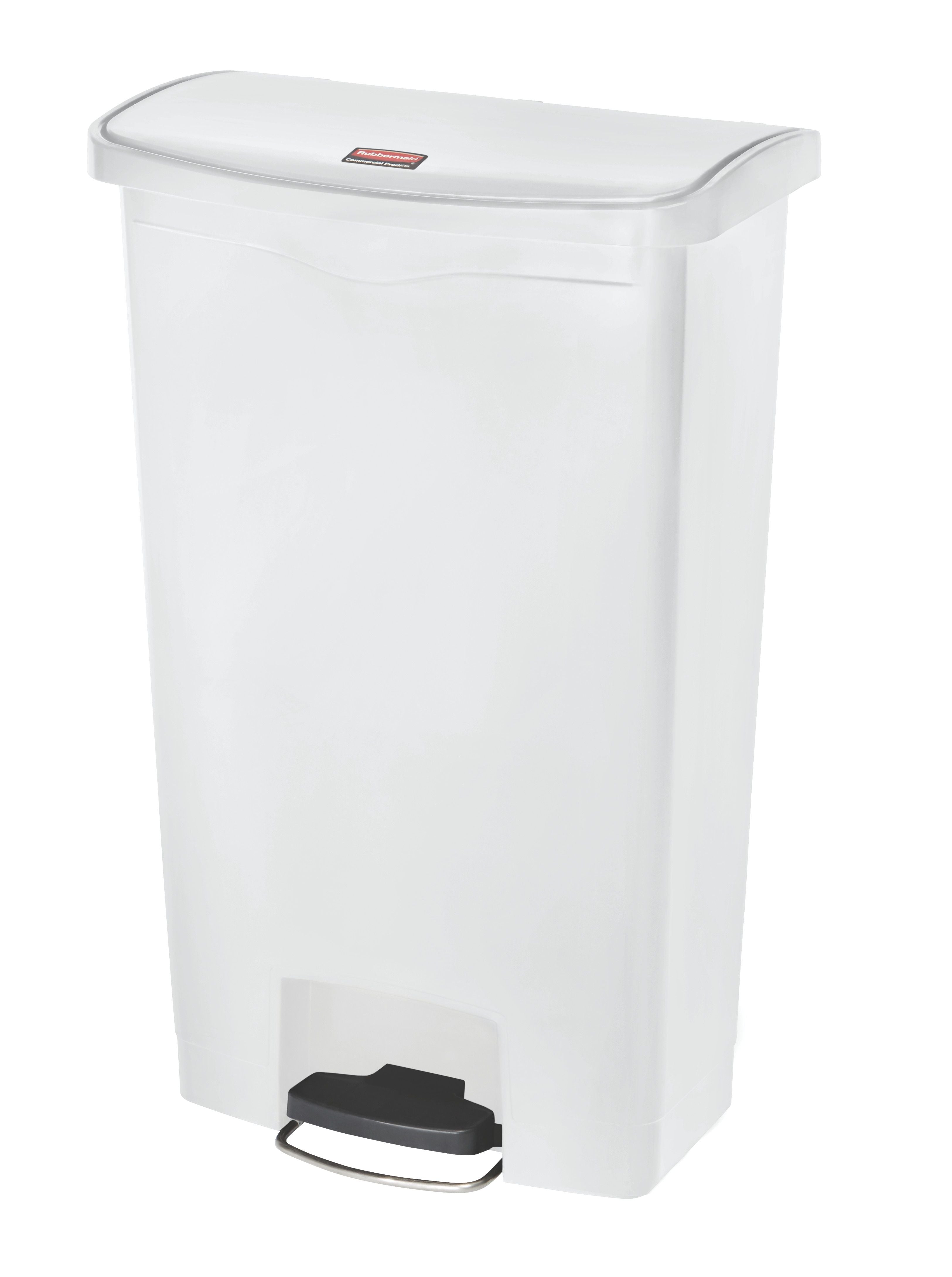 Slim Jim Front Pedal Waste Bin - 68L - White