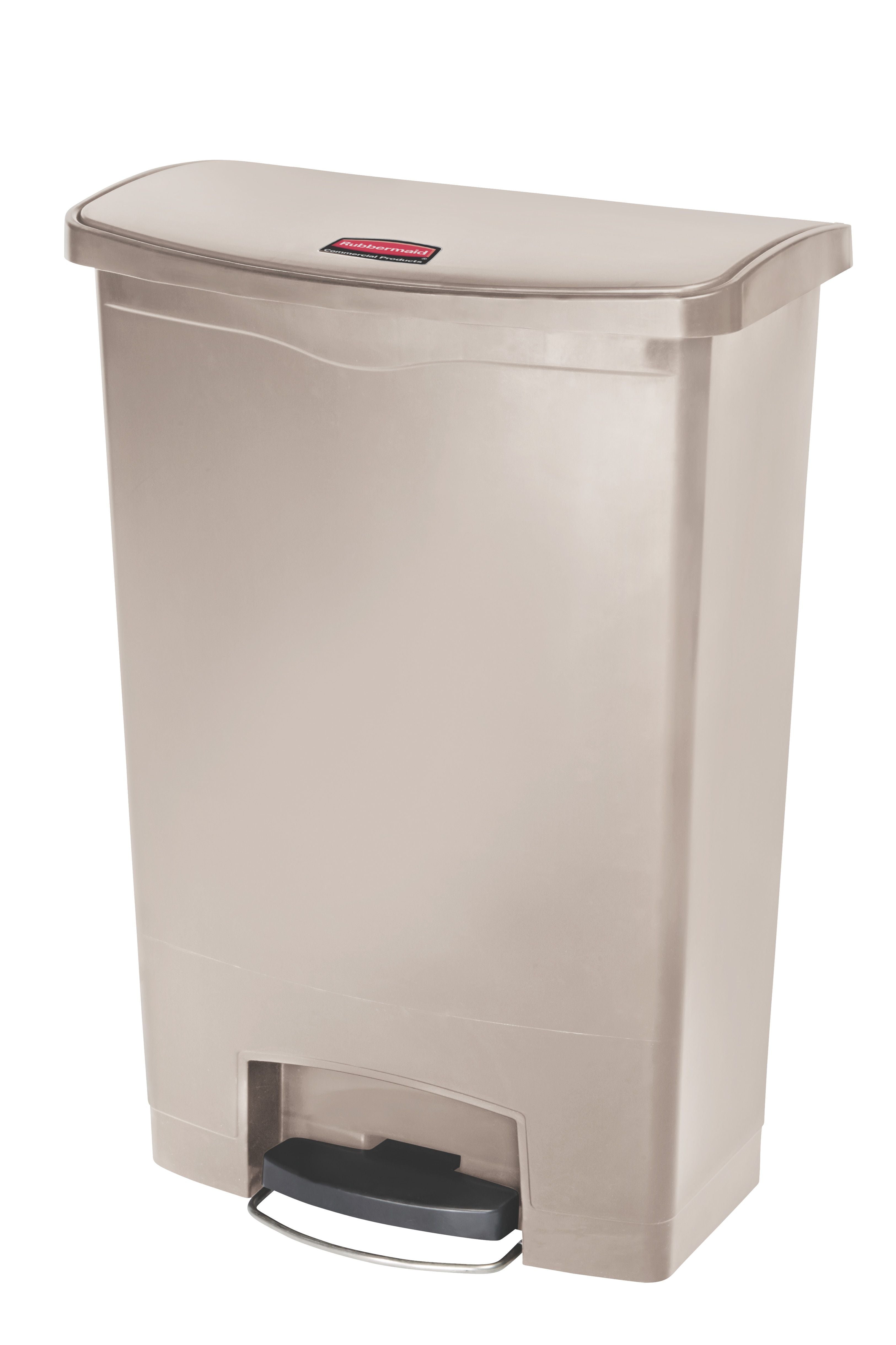 Slim Jim Front Pedal Waste Bin - 90L - Beige