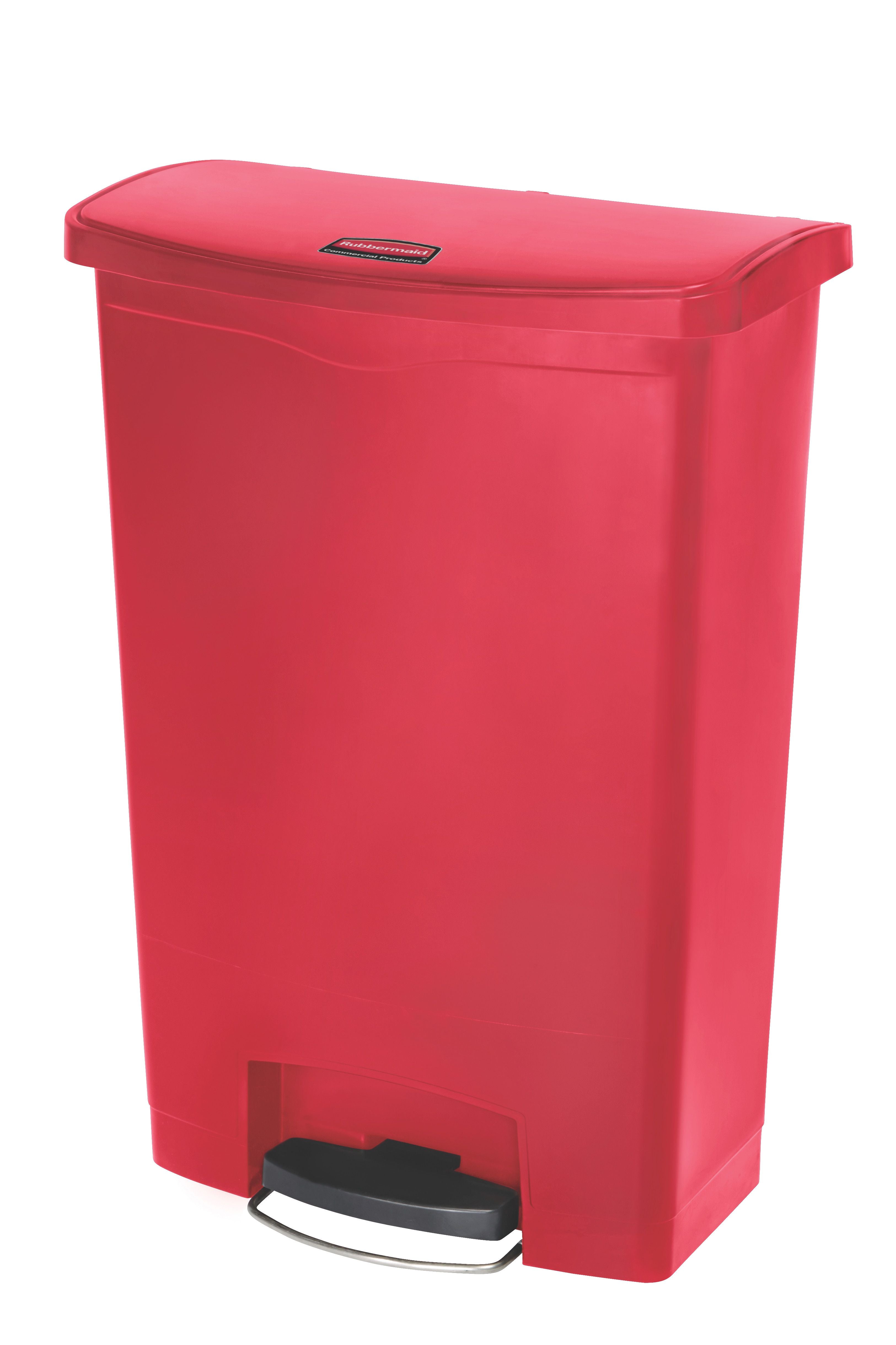 Slim Jim Front Pedal Waste Bin - 90L - Red