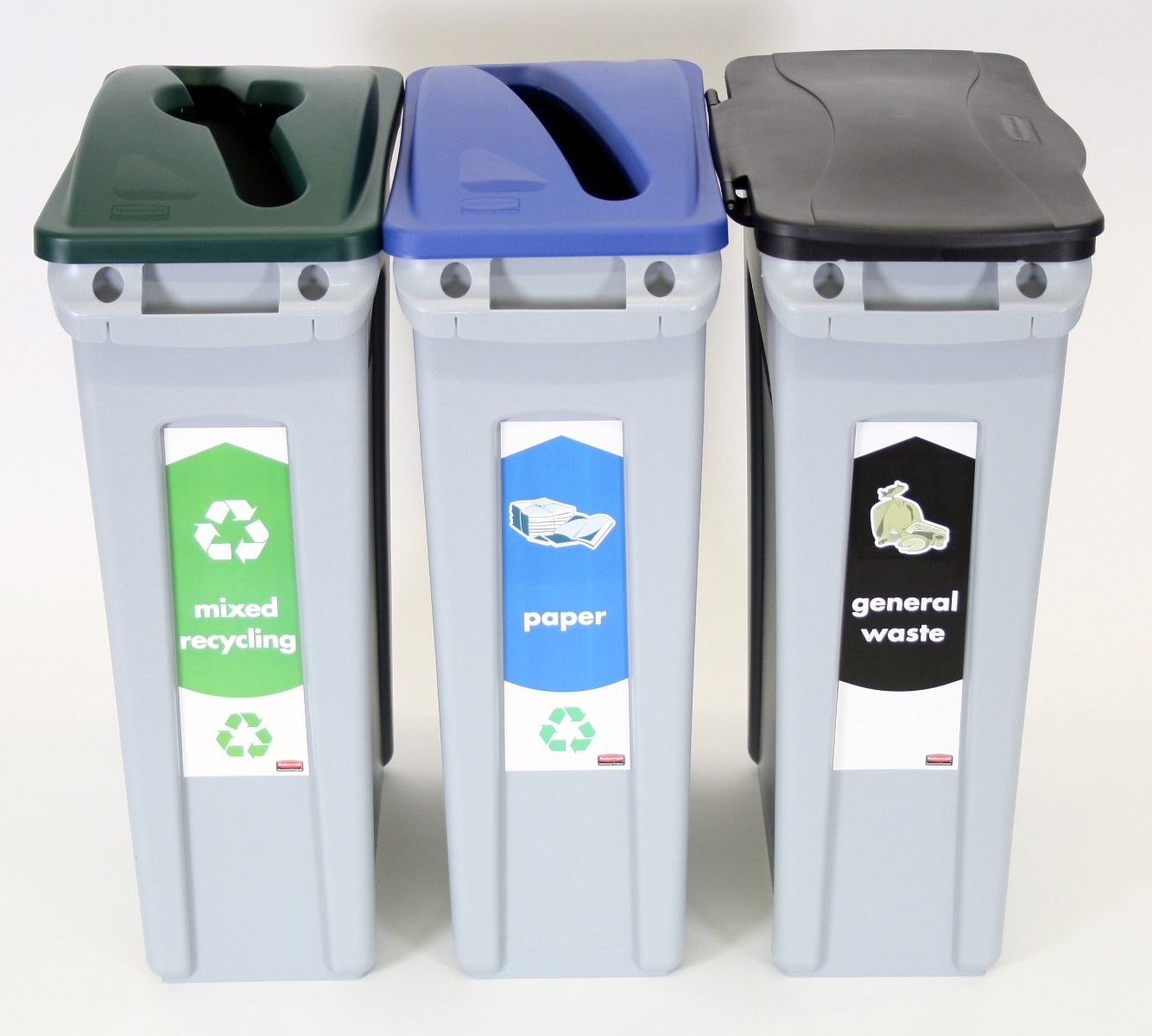 Slim Jim Three Stream Starter Pack, general waste, mixed recycled and paper.