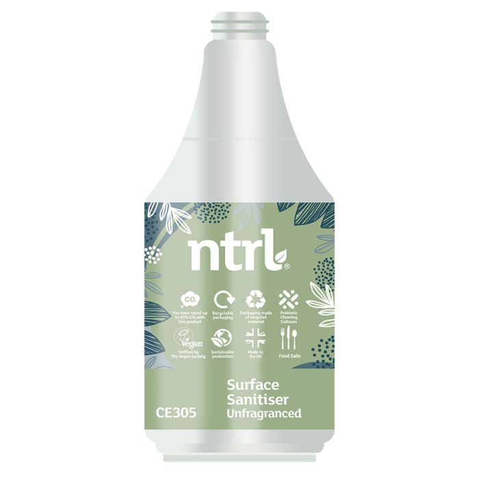 Jangro ntrl Unfragranced Surface Sanitiser - Empty Bottle