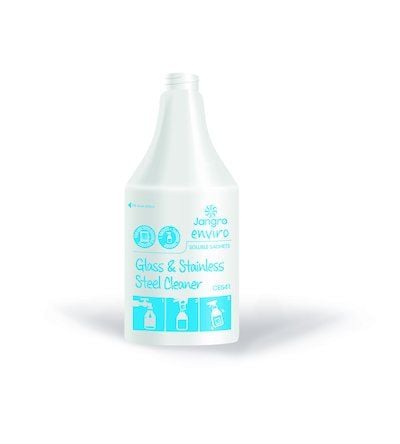 Jangro Professional Glass and Stainless Steel Cleaner - Sachets - Empty Bottle