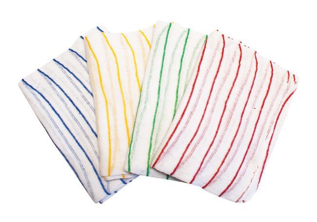 Jangro Economy Stripe Dishcloths - Yellow