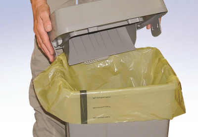 Clinical Medium Duty Tiger Striped Waste Sacks - 90L - Yellow