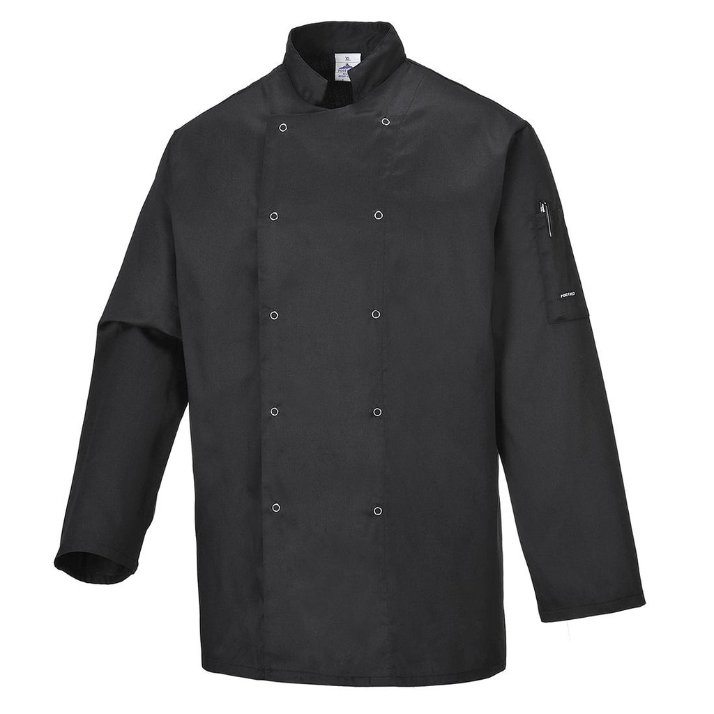 Suffolk Chef's Long Sleeve Jacket - S - Black