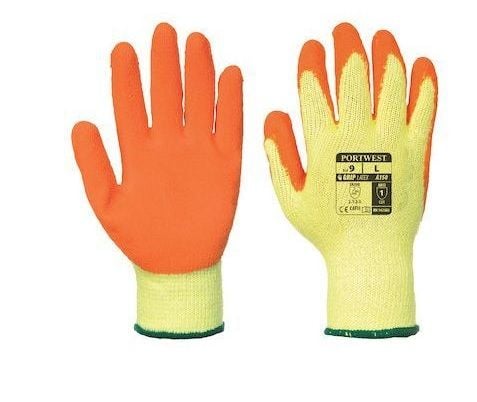 Classic Latex Grip Gloves - 11 / 2XL - Yellow / Orange