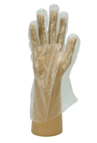 Shield® Disposable Polythene Gloves - Large - Clear