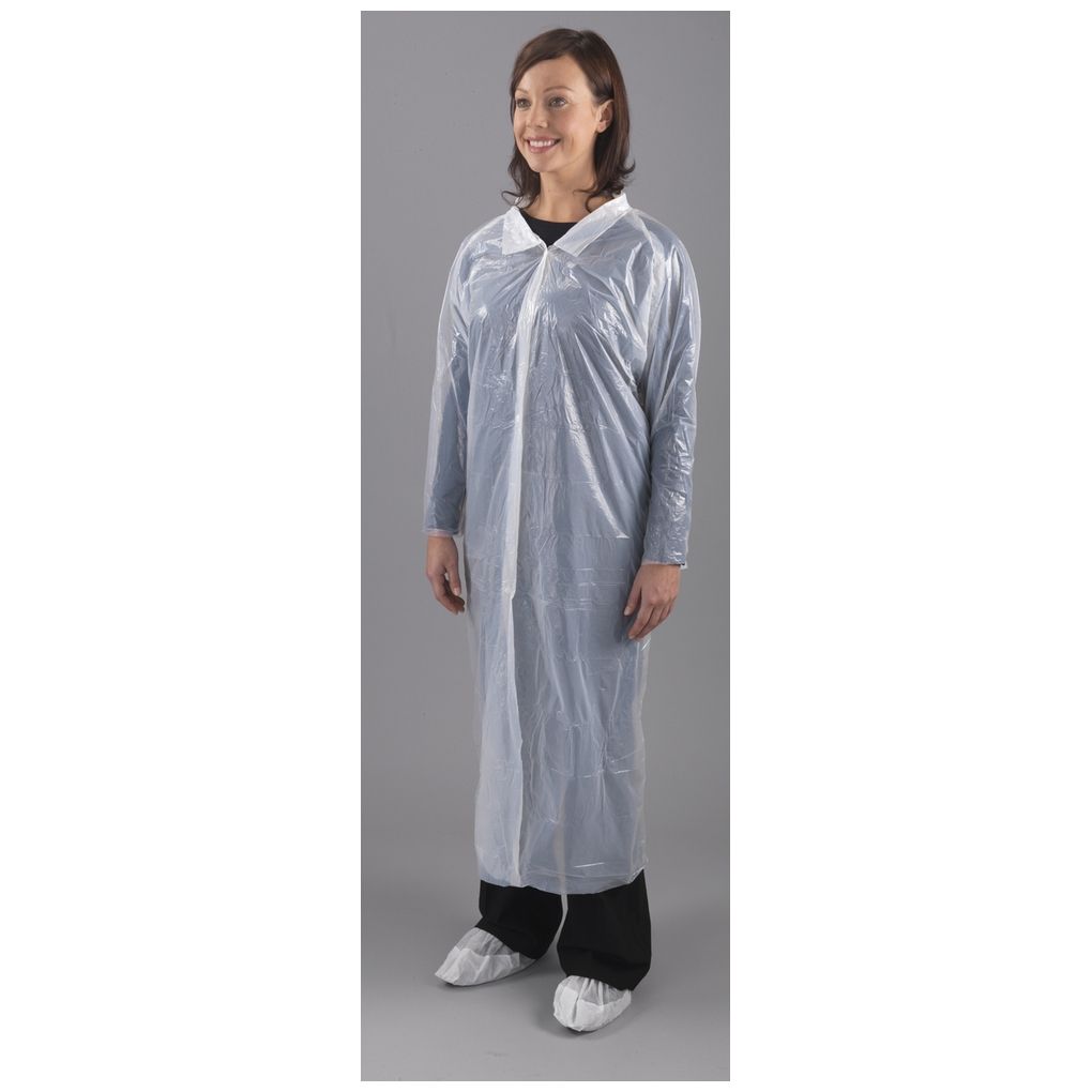 Shield® Disposable PE Visitor Coats - White