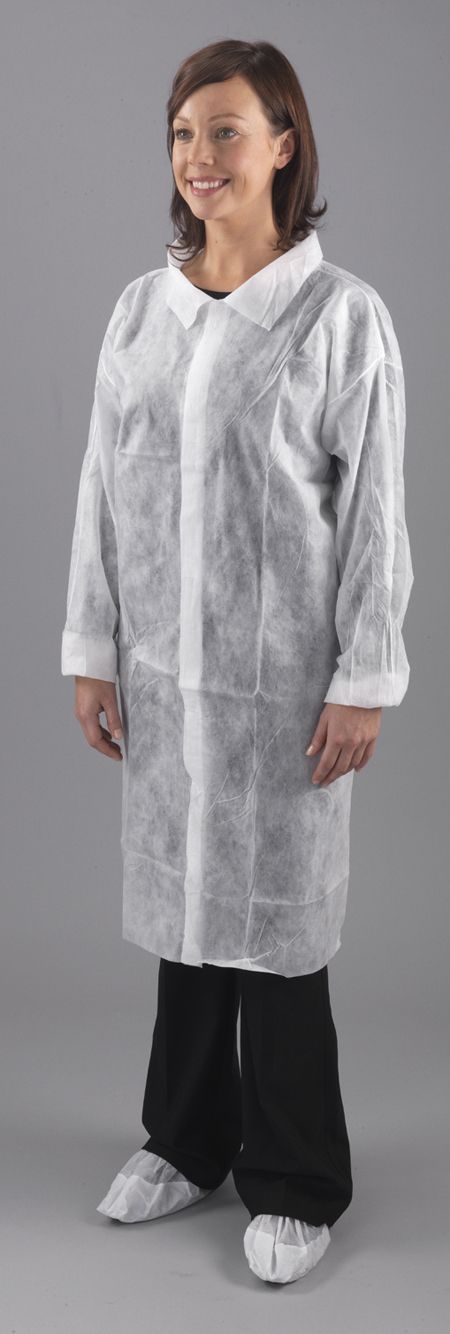Shield® Non-woven Visitor Coats - Medium - White