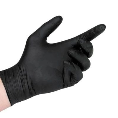 Nitrile Disposable Powder Free Examination Gloves - Black - Small