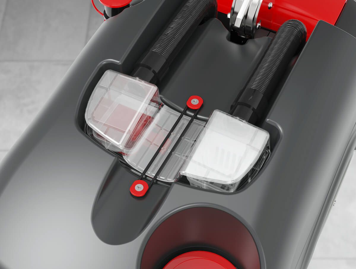 Numatic TTB1840NX-R Cordless Compact Scrubber Dryer with two batteries