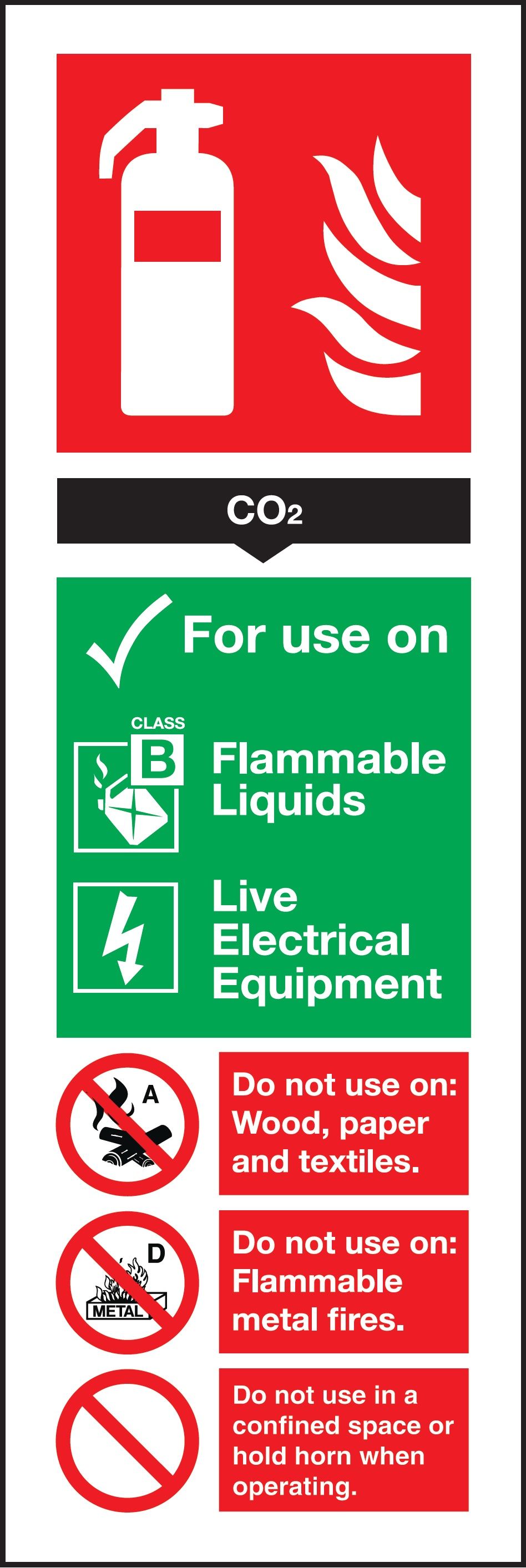 CO₂ Fire Extinguisher Sign - Rigid