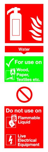 Water Fire Extinguisher Sign - Self Adhesive