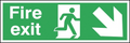Fire Exit Sign - Rigid - Arrow Down Right