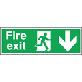Fire Exit Sign - Rigid - Arrow Down