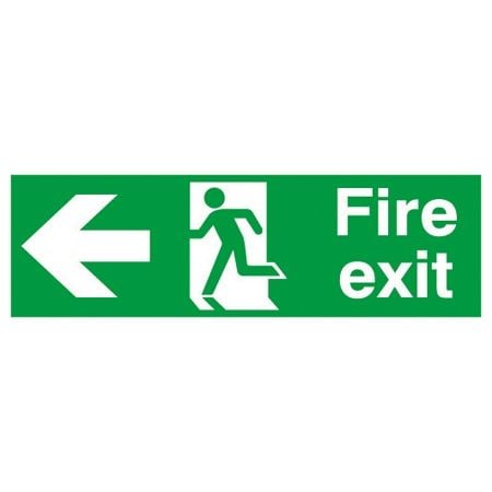 Fire Exit Sign - Self Adhesive - Arrow Left