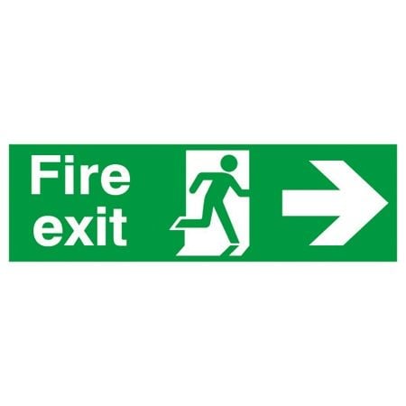 Fire Exit Sign - Self Adhesive - Arrow Right