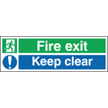 Fire Exit / Keep Clear Sign - Rigid