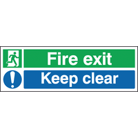 Fire Exit / Keep Clear Sign - Rigid