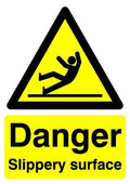Danger Slippery Surface Sign - Self Adhesive - 297mm