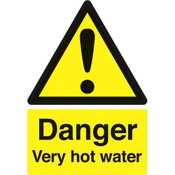 Danger Hot Water Sign - Rigid