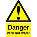 Danger Hot Water Sign - Self Adhesive
