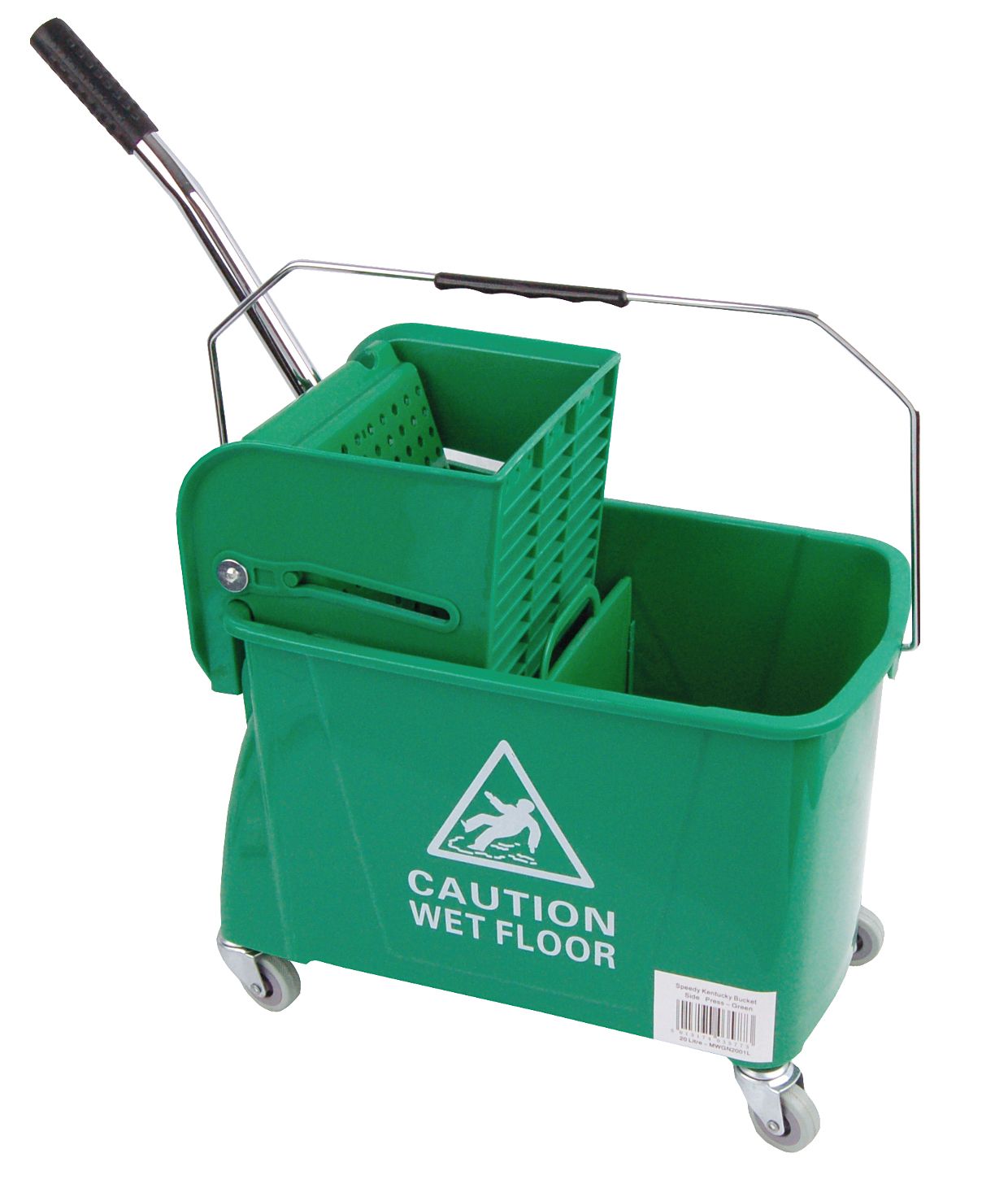 Microspeedy Flat Mop Bucket / Wringer System - Green